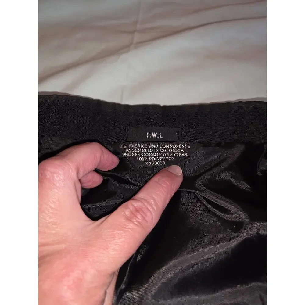Formalwear International FWI Men's Black Tuxedo Jacket Blazer 46R Vintage Y2K